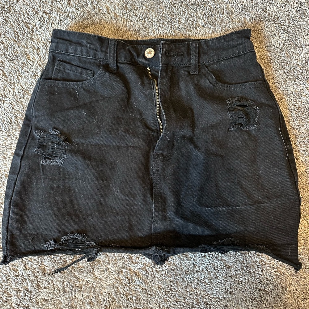 Black jean skirt